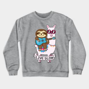 Sloth Llama Ukulele Crewneck Sweatshirt